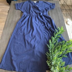 Navy blue wrap dress